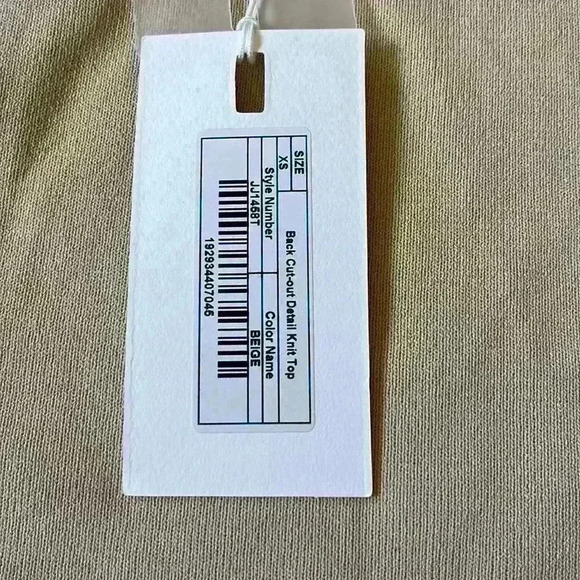 Endless Rose Women’s Back Cut-out Detail Knit Top in beige size XS - Picture 7 of 11